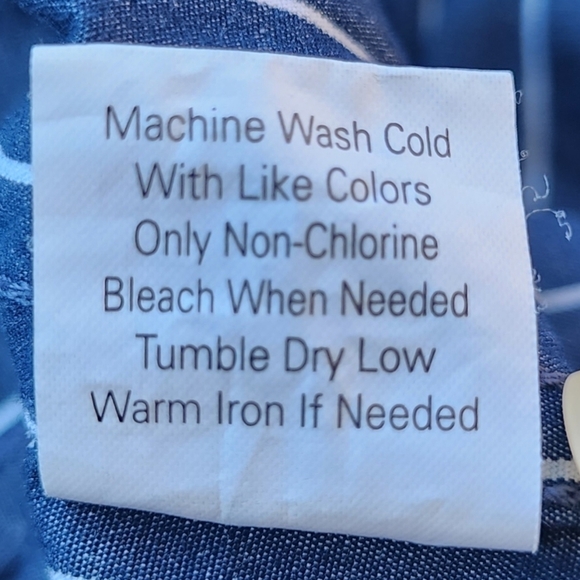 Hollister Blue White Striped Button Up Collared Shirt Men's Medium M 100% Cotton - Picture 8 of 8